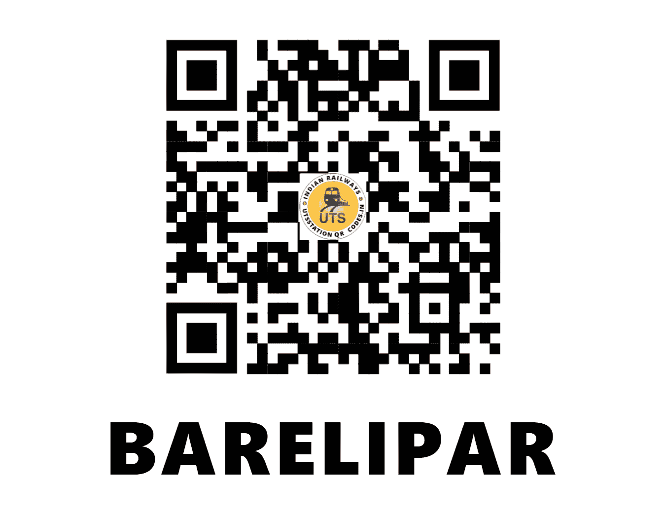 UTS QR Code for BARELIPAR - BQM - CR (MADHYA PRADESH)